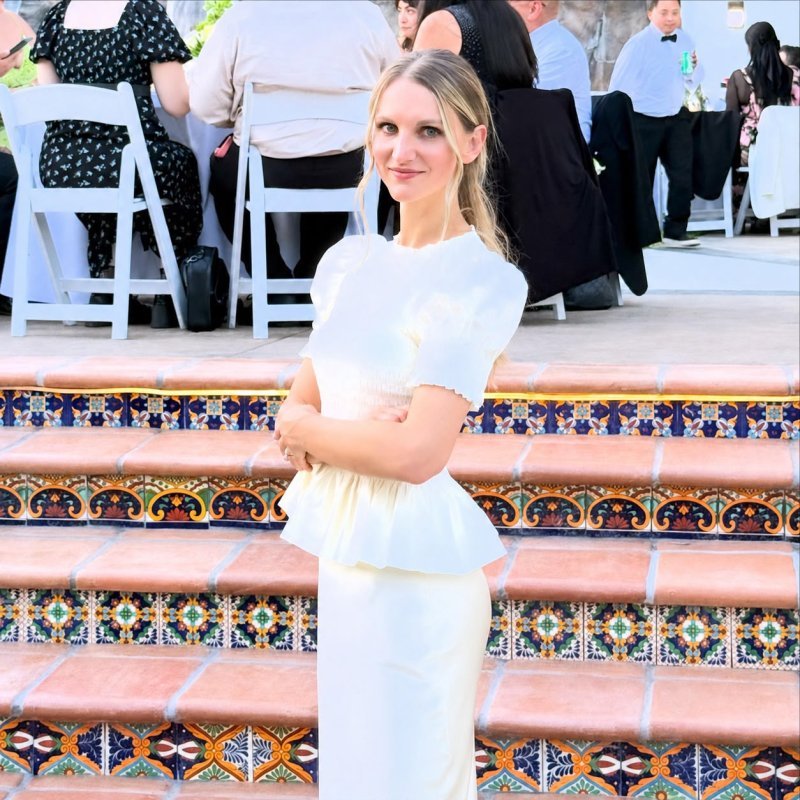 Mila before an outdoor wedding ceremony