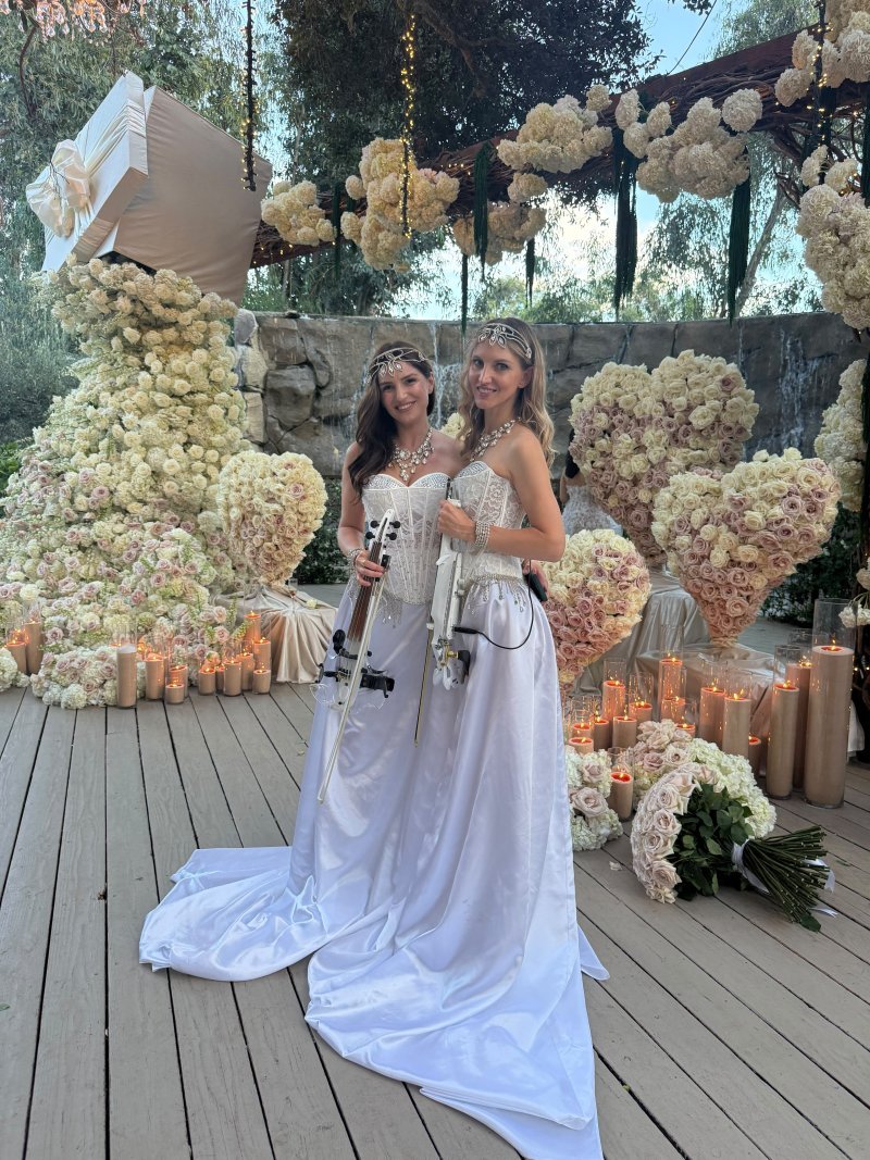 Violin duo performing at a wedding ceremony